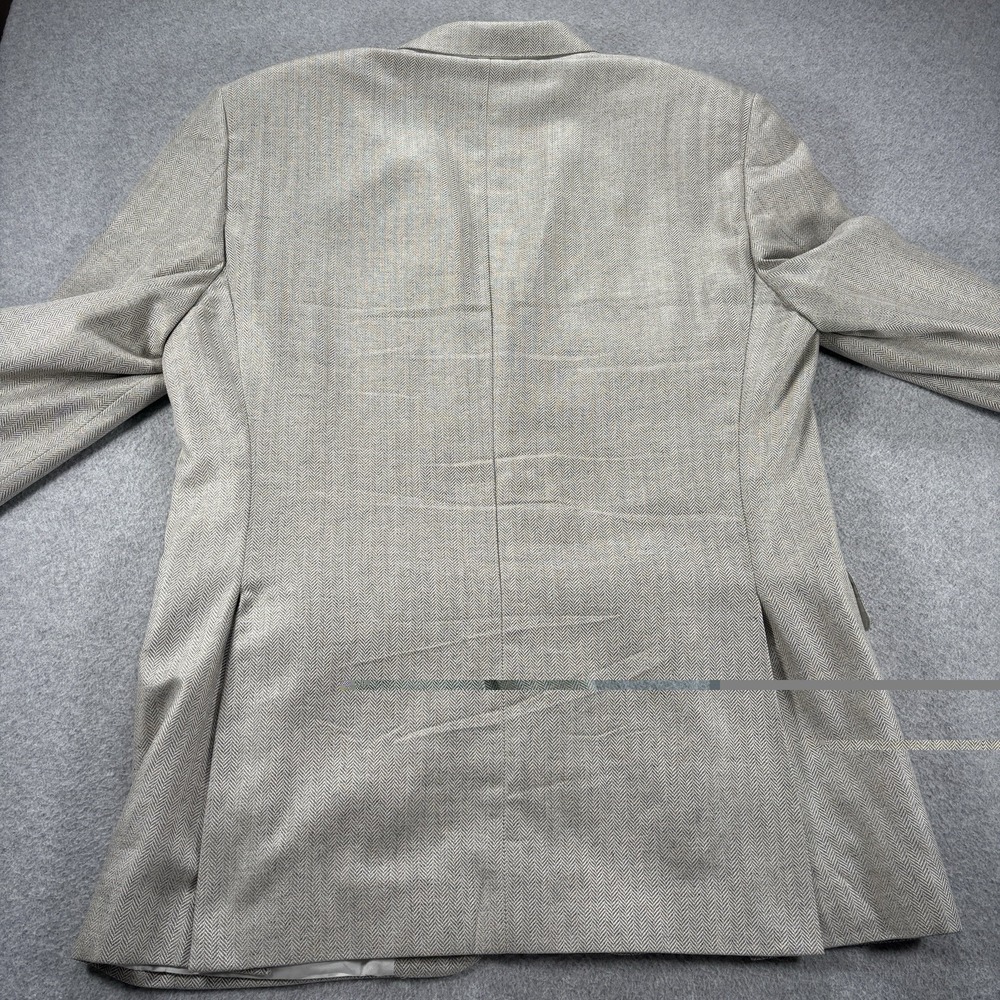 Salvatore Ferragamo 100% Silk Herringbone Blazer Sport Coat Size 54 IT 44R US - Picture 6 of 16
